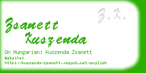 zsanett kuszenda business card